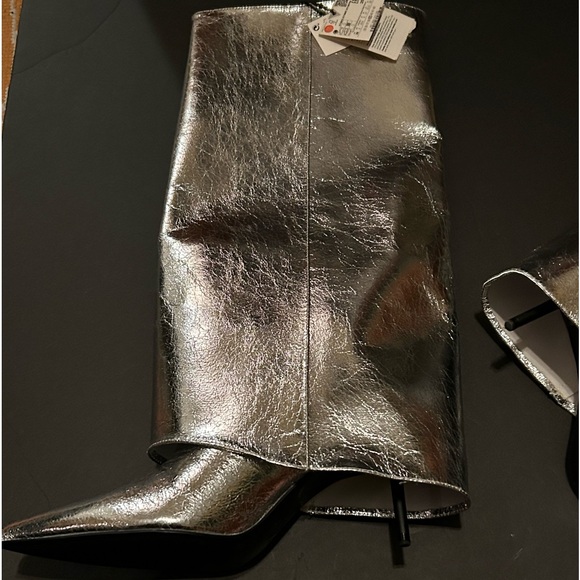 ZARA METALLIC GAITER BOOTS size 39. Size 8 US. New - Picture 5 of 9